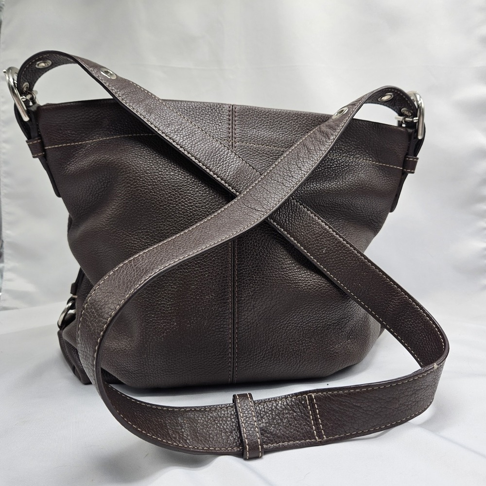 Coach Leather Chocolate Brown Convertible Shoulder/Crossbody Bag